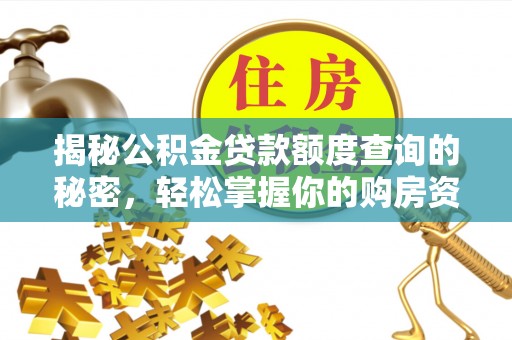 居民揭秘公积金贷款额度查询的秘密，轻松掌握你的购房资金